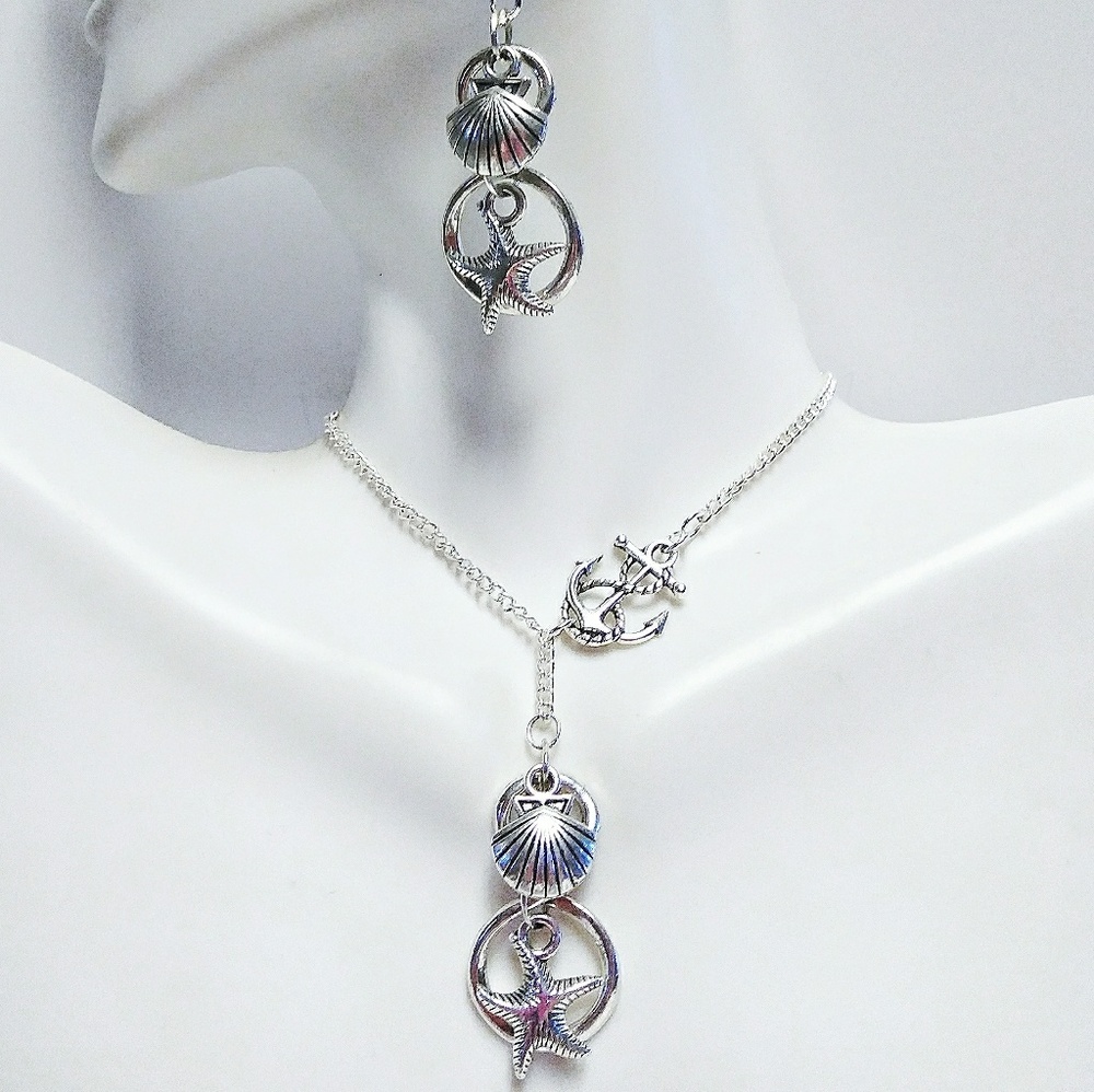 New Ocean Theme Anchor Seashell Jewelry Set